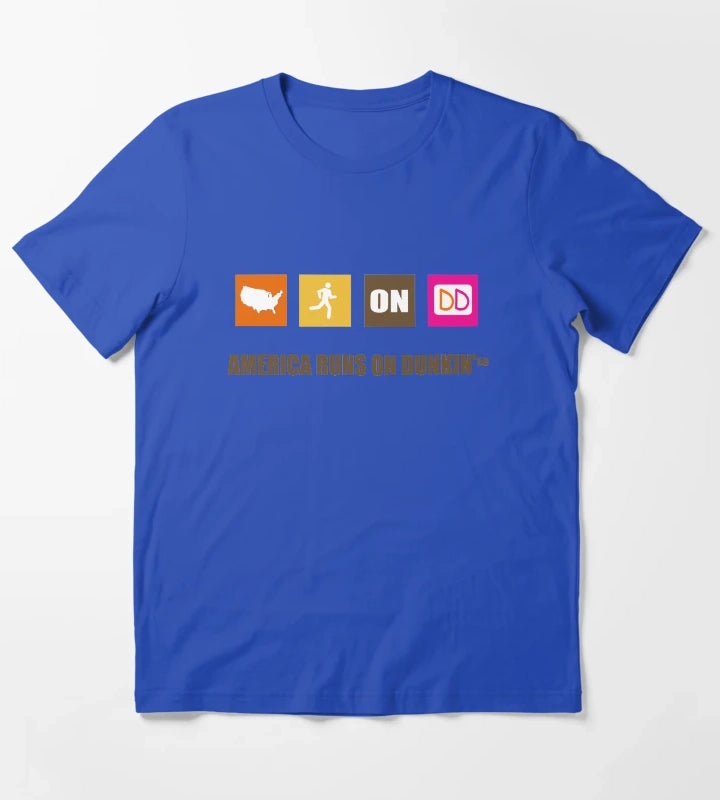America Runs On Dunkin T-Shirt Blue