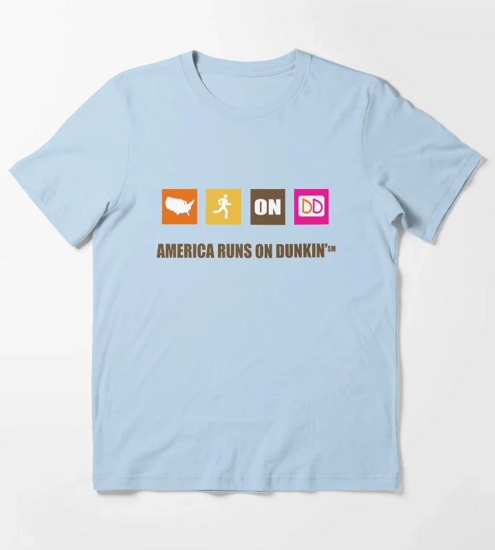 America Runs On Dunkin T-Shirt Sky Blue
