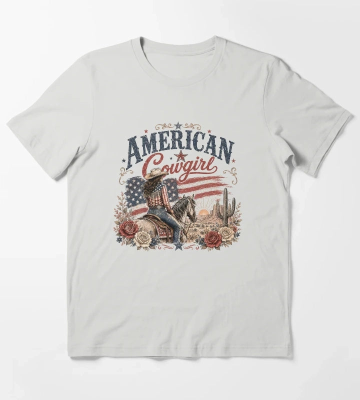 American cowgirl T-Shirt Light Grey