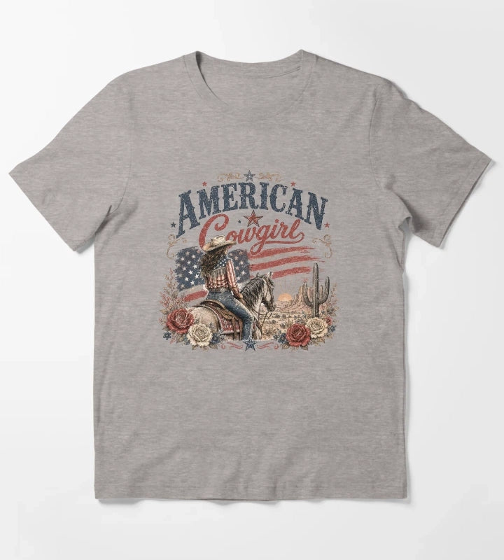 American cowgirl T-Shirt Heather Grey