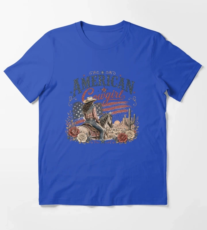 American cowgirl T-Shirt Blue