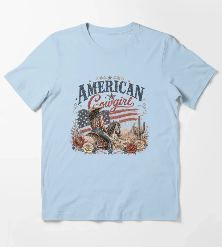 American cowgirl T-Shirt Sky Blue