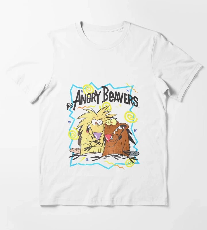 Angry Beavers Characters 90s Graphics T-Shirt White