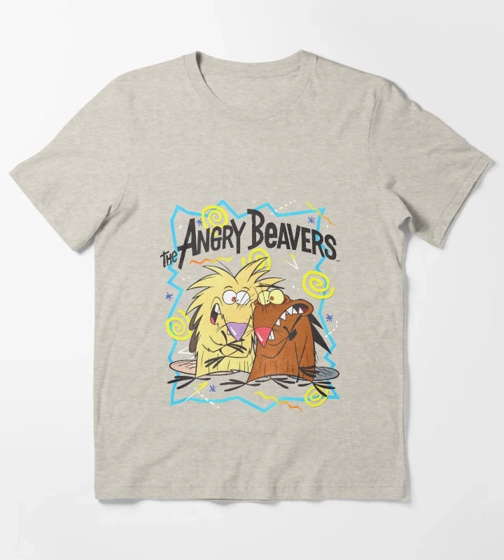 Angry Beavers Characters 90s Graphics T-Shirt Cream