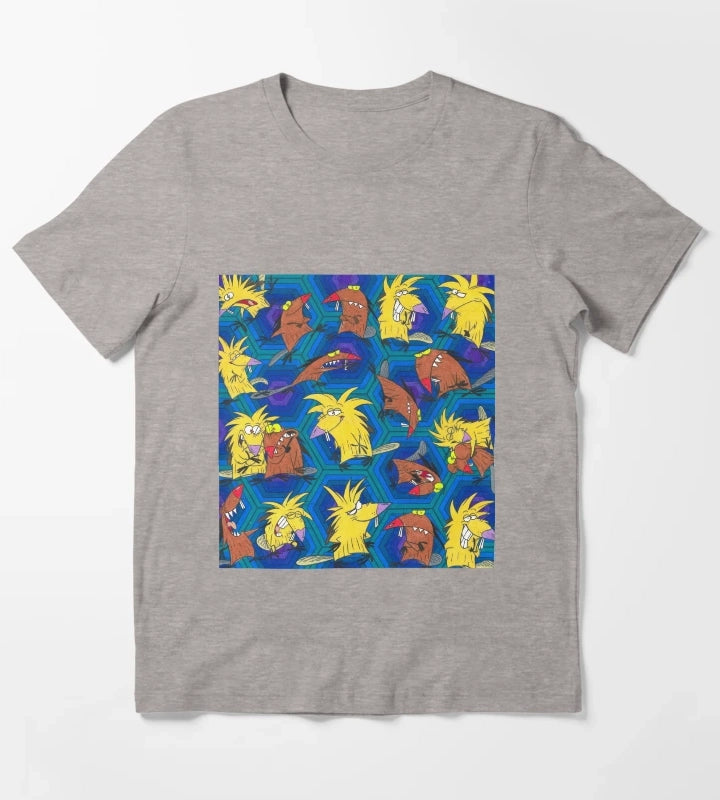 Angry Beavers Norbert and Daggett Nickelodeon T-Shirt Heather Grey