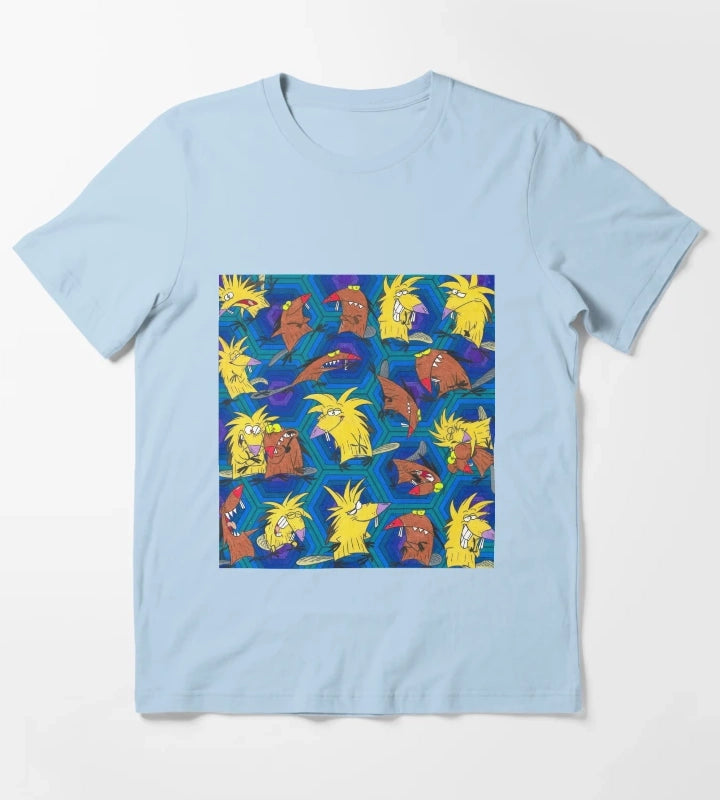 Angry Beavers Norbert and Daggett Nickelodeon T-Shirt Sky Blue