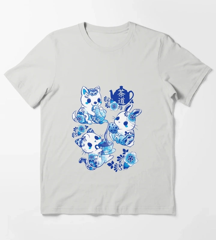 Animals Tea Ceremony T-Shirt Light Grey