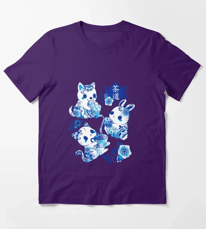 Animals Tea Ceremony T-Shirt Purple