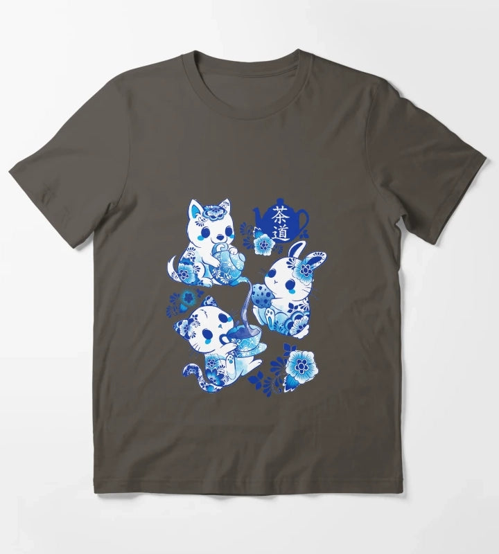 Animals Tea Ceremony T-Shirt Dark Grey