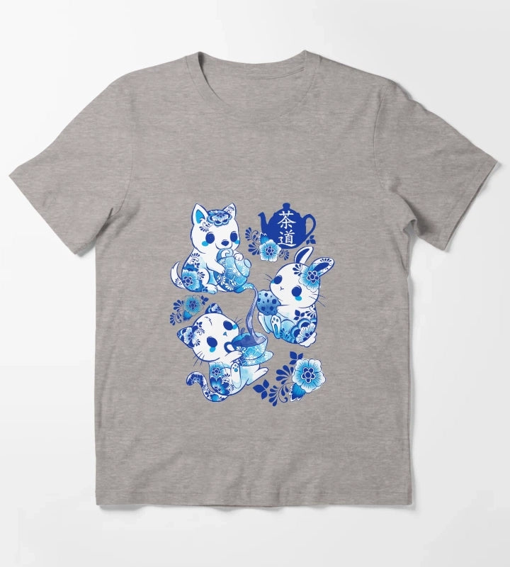 Animals Tea Ceremony T-Shirt Heather Grey