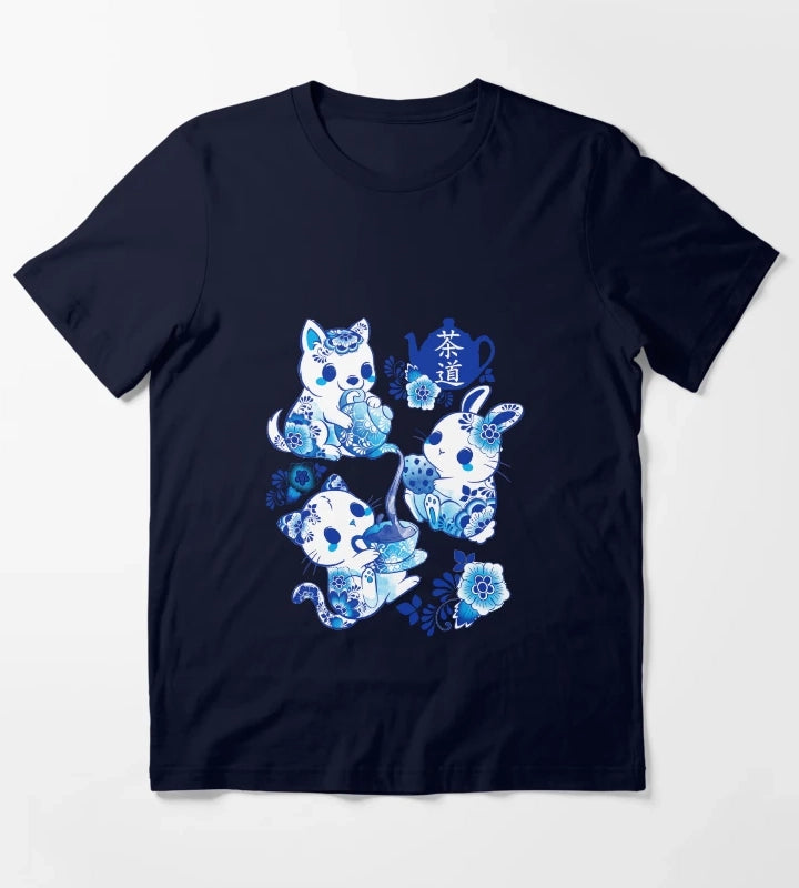 Animals Tea Ceremony T-Shirt Navy