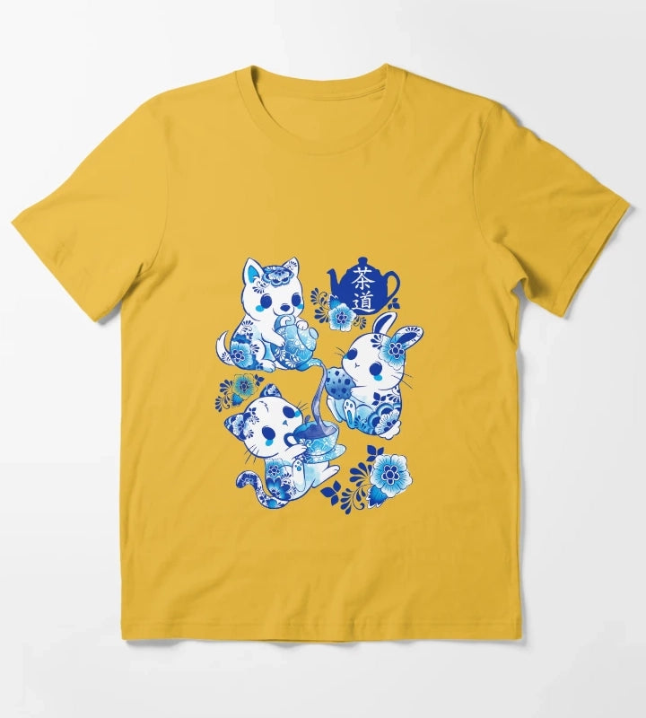 Animals Tea Ceremony T-Shirt Yellow