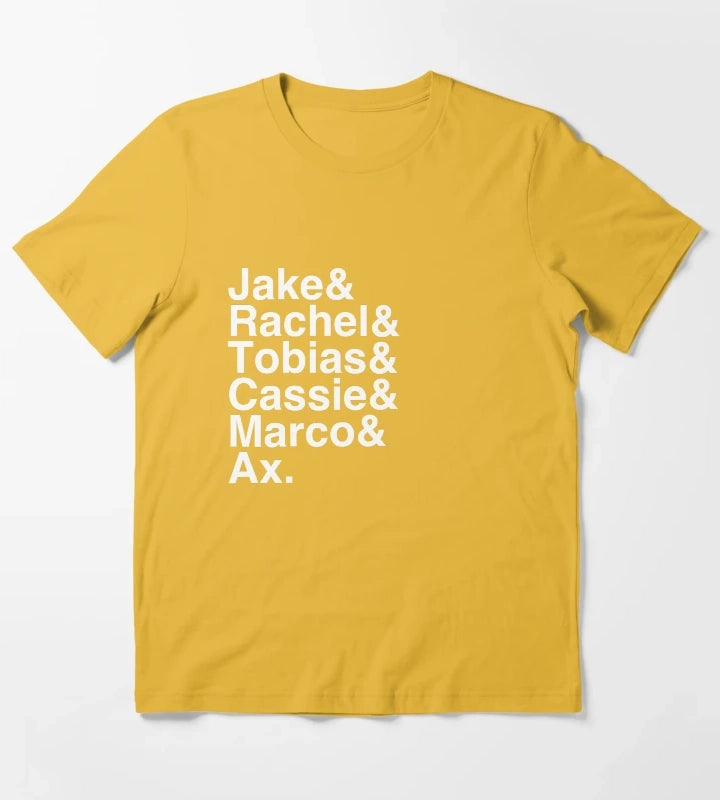 Animorphs Lineup List TShirt T-Shirt Yellow