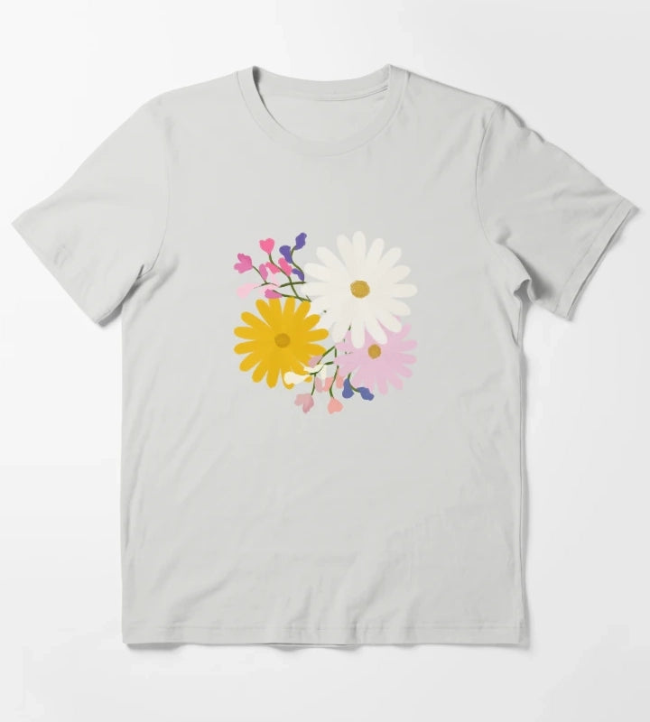 April Birth Flowers Bouquet T-Shirt Light Grey