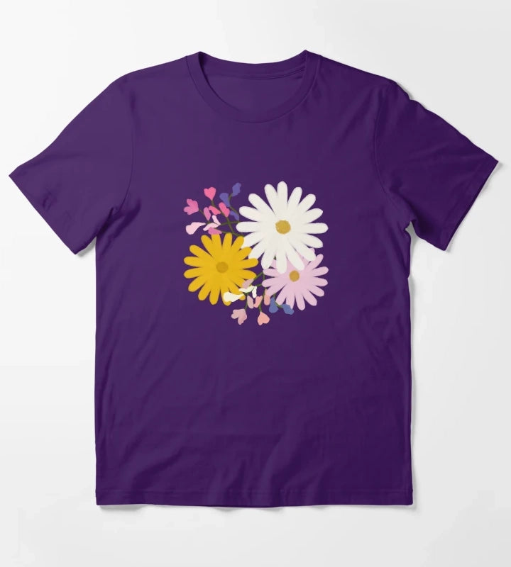 April Birth Flowers Bouquet T-Shirt Purple