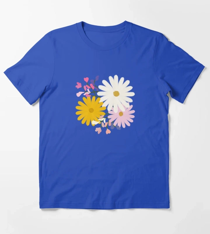 April Birth Flowers Bouquet T-Shirt Blue