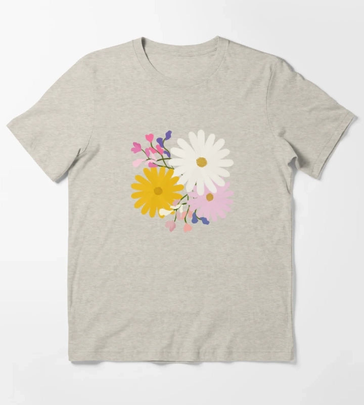 April Birth Flowers Bouquet T-Shirt Cream