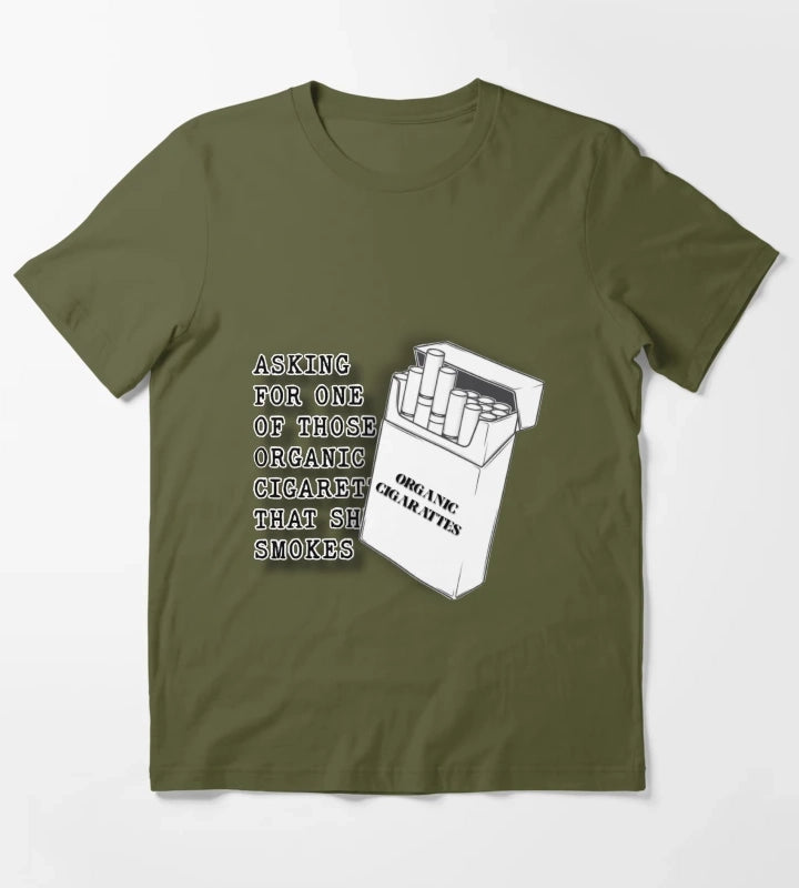 Arabella Organic Cigarettes Lyrics T-Shirt Olive Green
