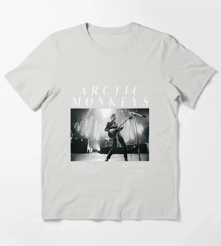 Arctic Monkeys 90S Rock Pop Music Band T-Shirt Light Grey