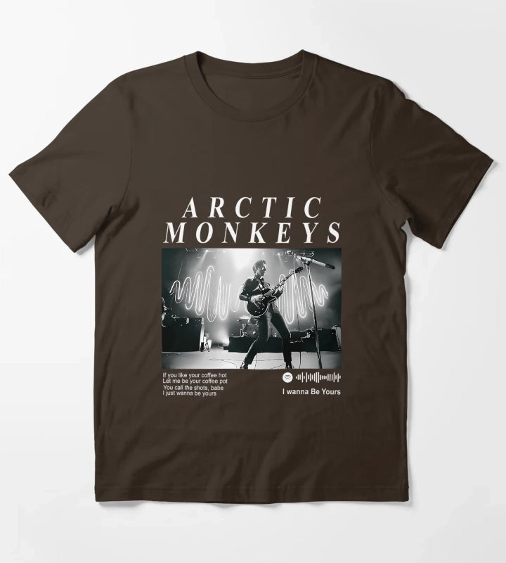 Arctic Monkeys 90S Rock Pop Music Band T-Shirt Brown