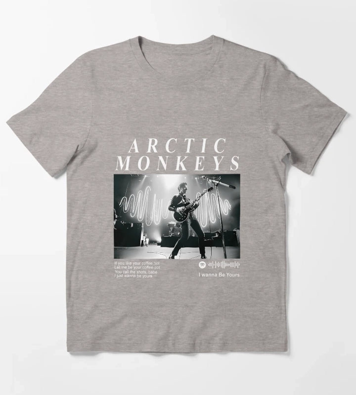 Arctic Monkeys 90S Rock Pop Music Band T-Shirt Heather Grey