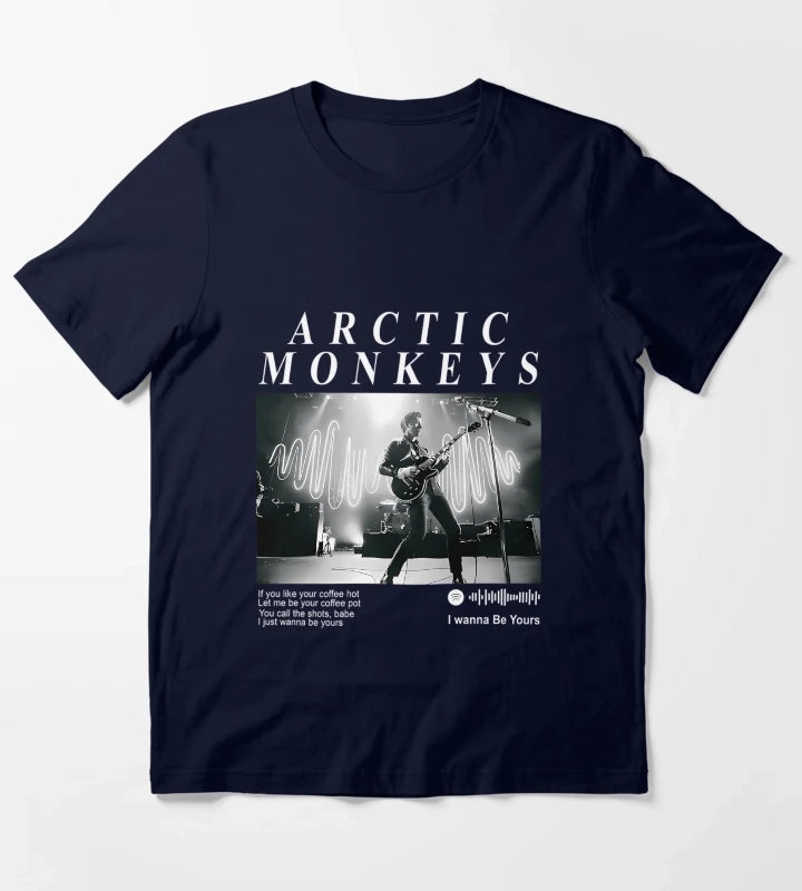 Arctic Monkeys 90S Rock Pop Music Band T-Shirt Navy