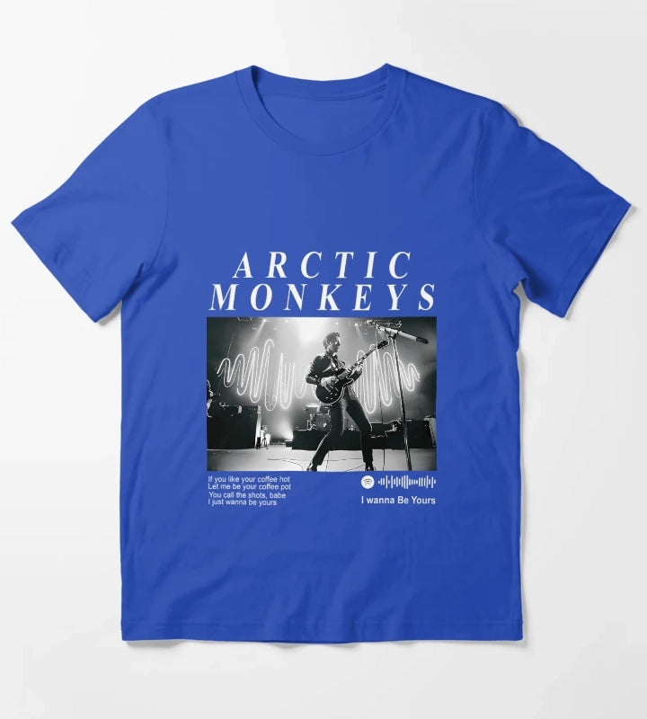 Arctic Monkeys 90S Rock Pop Music Band T-Shirt Blue