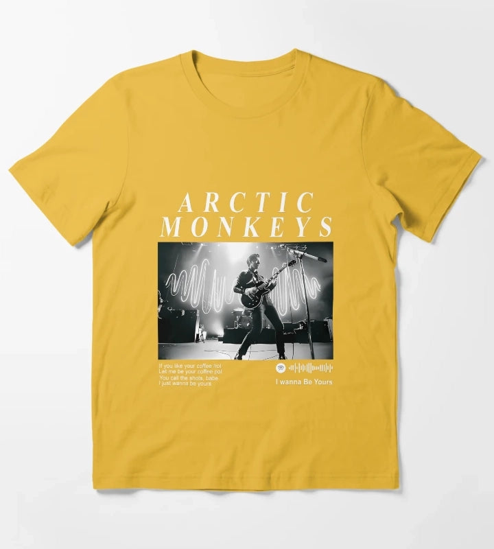 Arctic Monkeys 90S Rock Pop Music Band T-Shirt Yellow