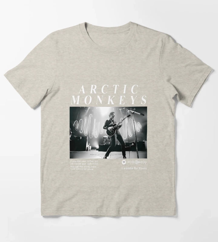 Arctic Monkeys 90S Rock Pop Music Band T-Shirt Cream