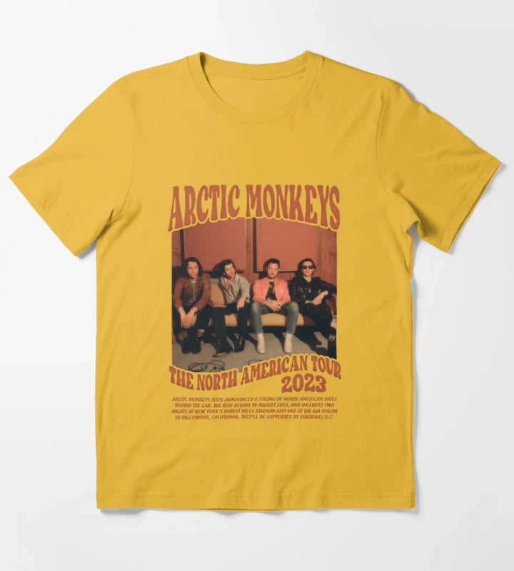 Arctic Monkeys 90S Vintage Rock Pop Music Band 19 T-Shirt Yellow