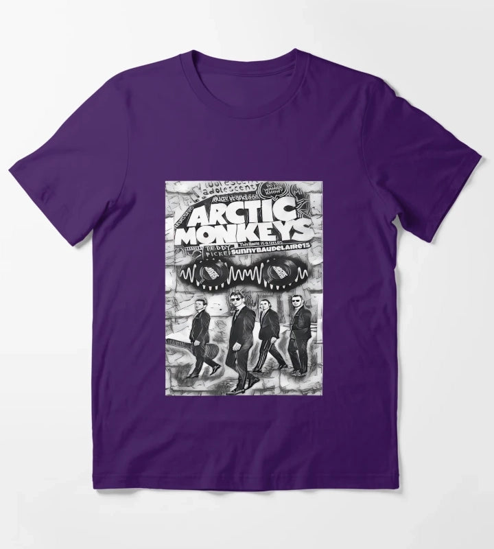 Arctic Monkeys 90s Vintage Rock Pop Music Band 14 T-Shirt Purple