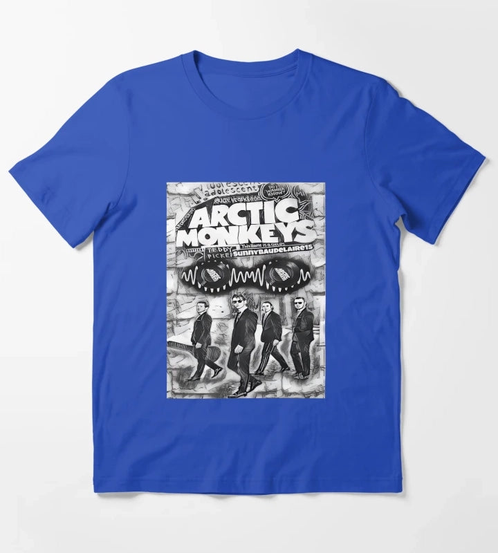 Arctic Monkeys 90s Vintage Rock Pop Music Band 14 T-Shirt Blue
