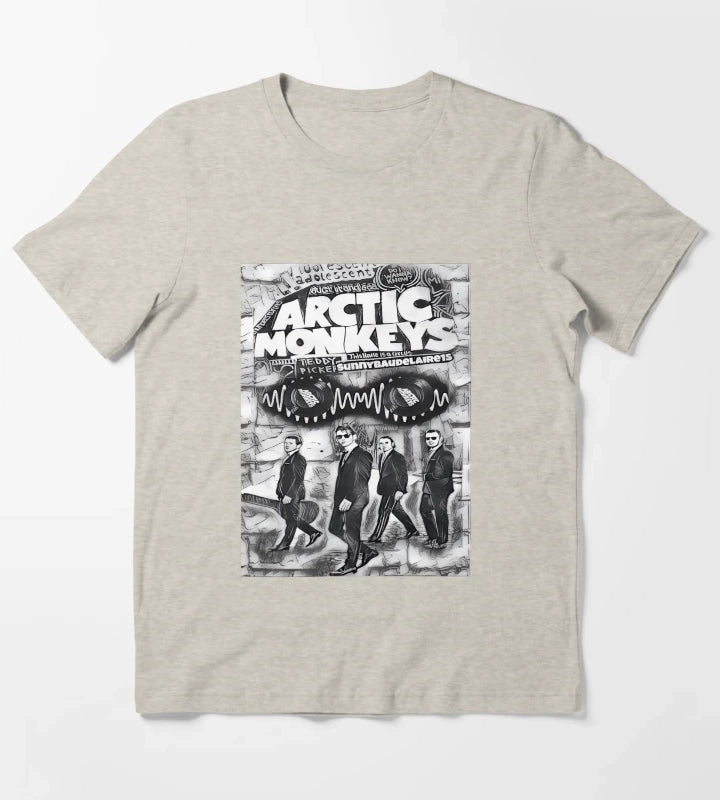 Arctic Monkeys 90s Vintage Rock Pop Music Band 14 T-Shirt Cream
