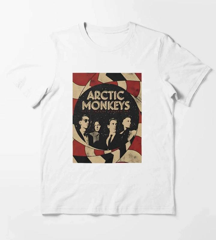 Arctic Monkeys 90s Vintage Rock Pop Music Band 18 T-Shirt White