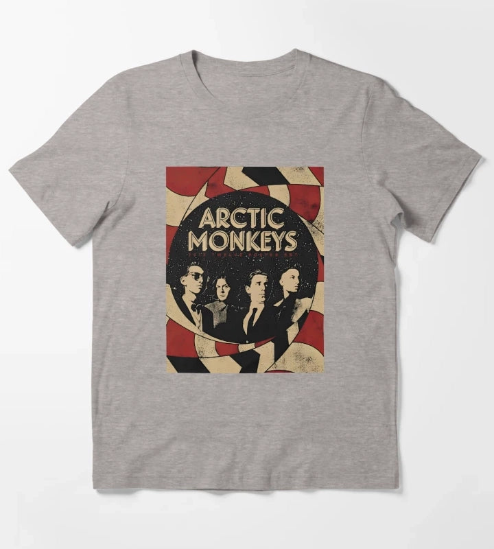 Arctic Monkeys 90s Vintage Rock Pop Music Band 18 T-Shirt Heather Grey