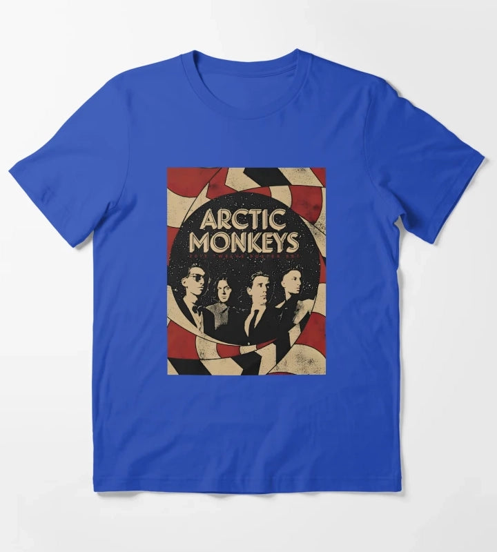 Arctic Monkeys 90s Vintage Rock Pop Music Band 18 T-Shirt Blue