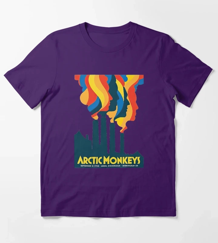 Arctic Monkeys 90s Vintage Rock Pop Music Band 21 T-Shirt Purple