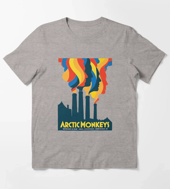 Arctic Monkeys 90s Vintage Rock Pop Music Band 21 T-Shirt Heather Grey