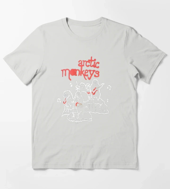 Arctic Monkeys 90s Vintage Rock Pop Music Band 22 T-Shirt Light Grey