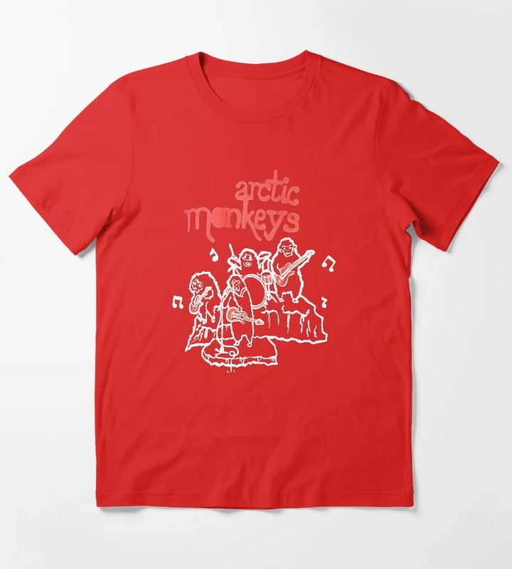 Arctic Monkeys 90s Vintage Rock Pop Music Band 22 T-Shirt Red