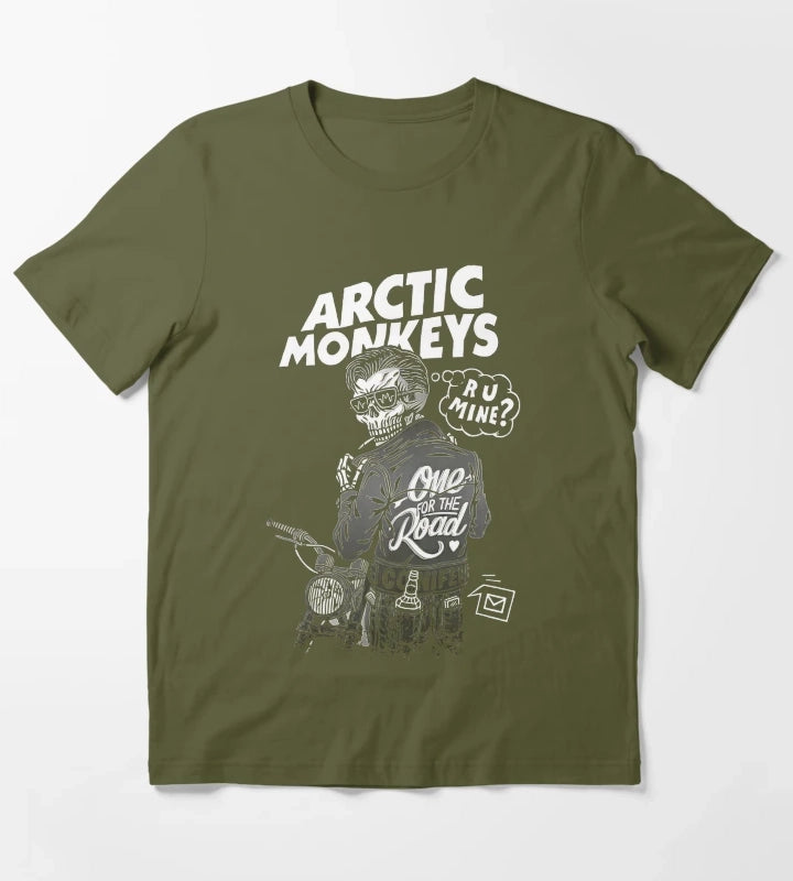Arctic Monkeys 90s Vintage Rock Pop Music Band 23 T-Shirt Olive Green