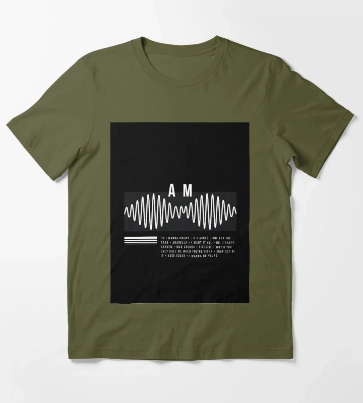 Arctic Monkeys AM Album Art T-Shirt Olive Green
