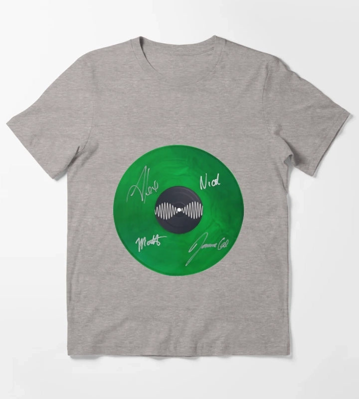 Arctic Monkeys AM Autographed Vinyl Record Artwork T-Shirt Heather Grey