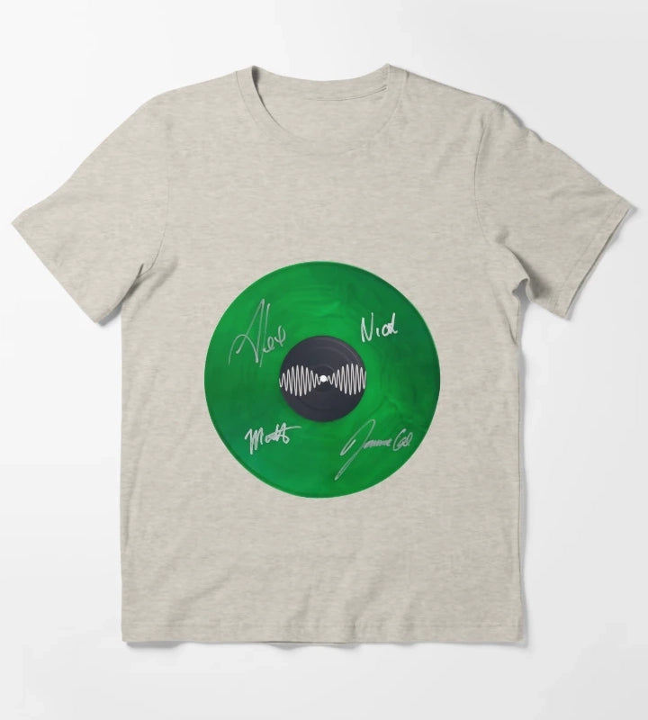 Arctic Monkeys AM Autographed Vinyl Record Artwork T-Shirt Cream