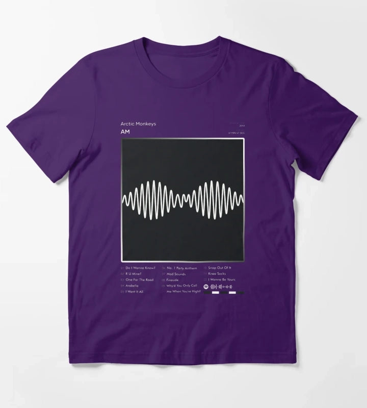 Arctic Monkeys AM Tracklist Album T-Shirt Purple