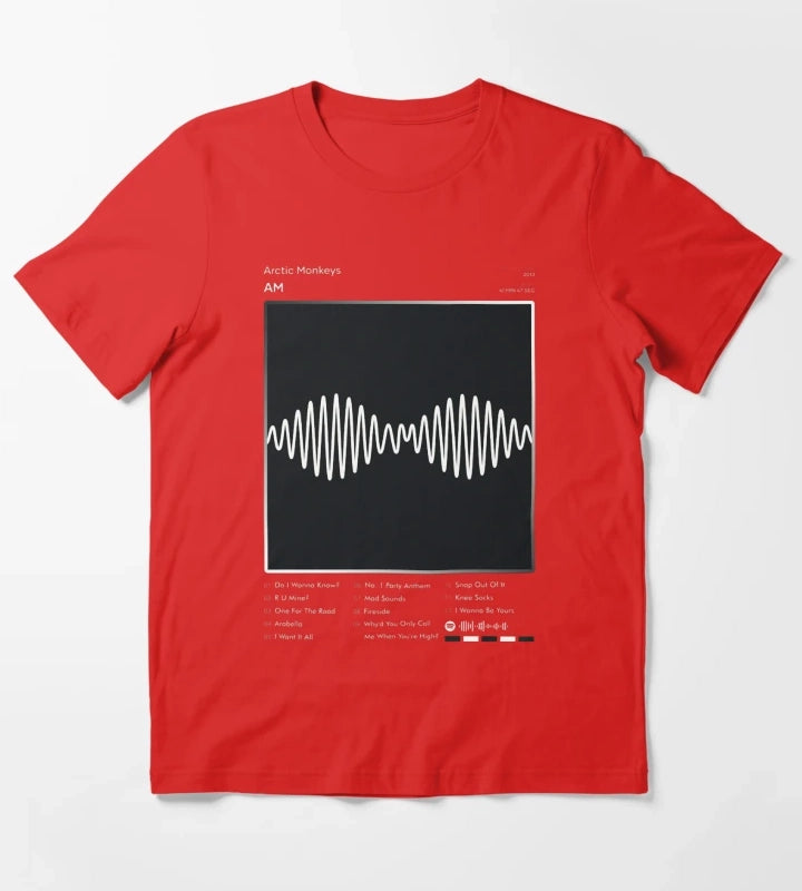 Arctic Monkeys AM Tracklist Album T-Shirt Red