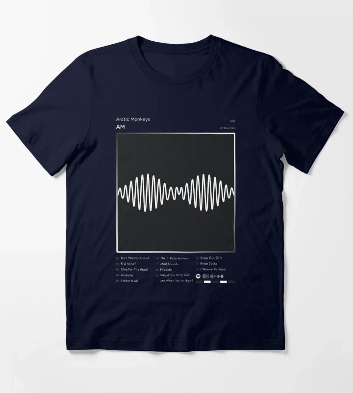 Arctic Monkeys AM Tracklist Album T-Shirt Navy