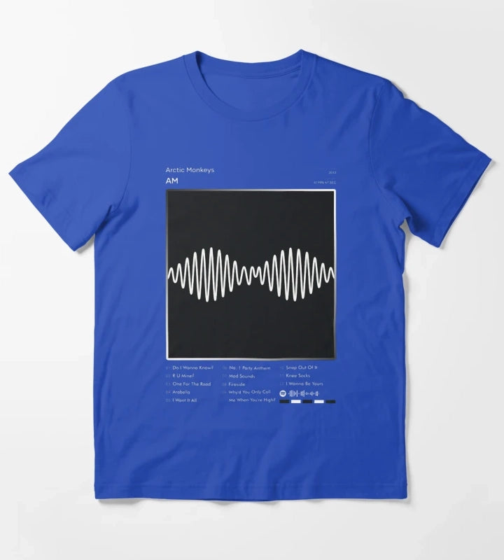 Arctic Monkeys AM Tracklist Album T-Shirt Blue