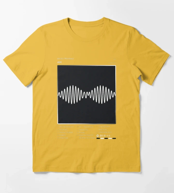 Arctic Monkeys AM Tracklist Album T-Shirt Yellow