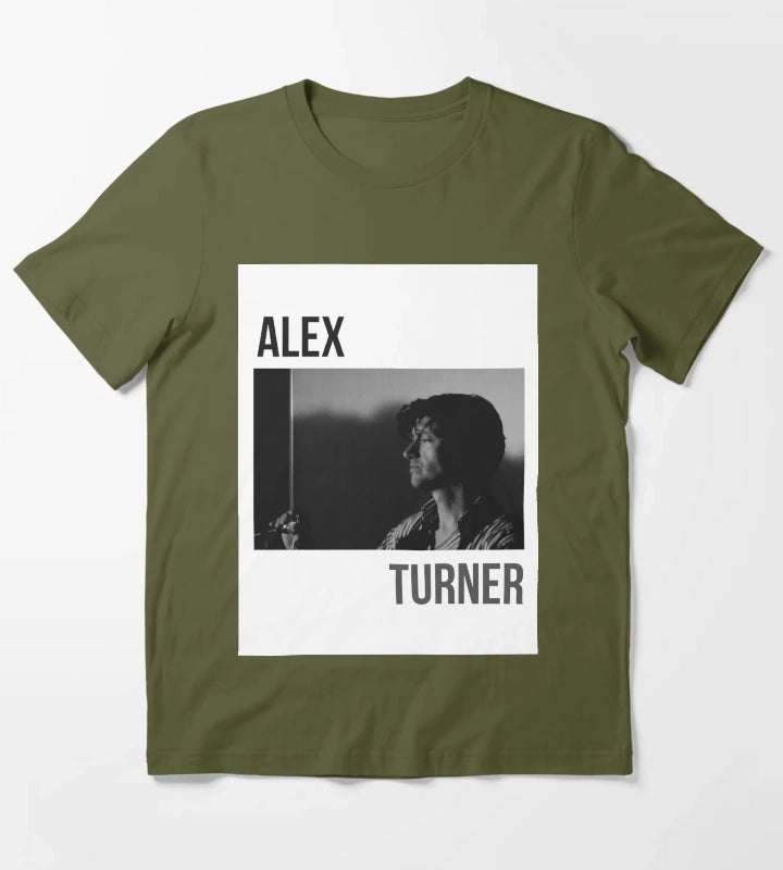 Arctic Monkeys Alex Turner Band art T-Shirt Olive Green
